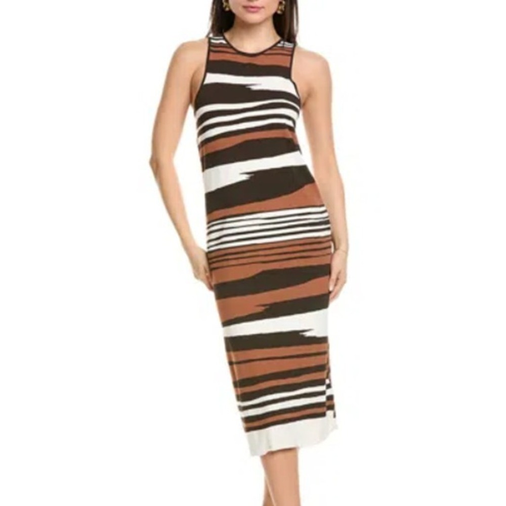 Weekend Max Mara Ifrem Stripe Sleeveless Sundress Med Boho Chic Earthy Resort